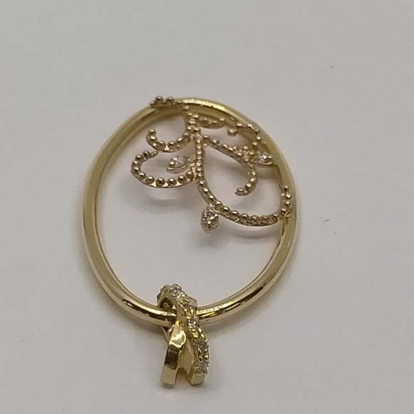 Jewelry Pendant Head Diamond 0.05ct Yellow Gold - Picture 7 of 10